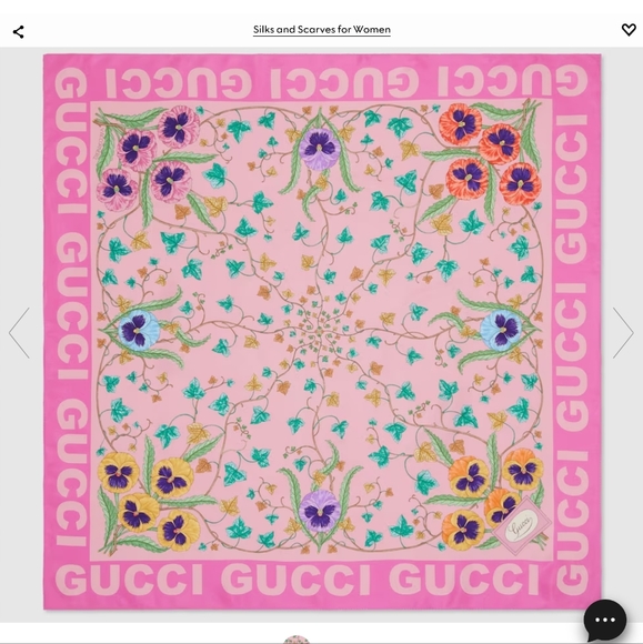 Authentic Gucci Floral Print Silk Scarve - Picture 11 of 12